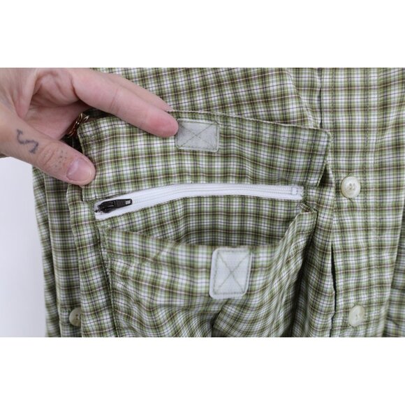 ExOfficio Mens Large Vented Double Pocket Hiking Trekking Button Shirt Plaid - Picture 7 of 16